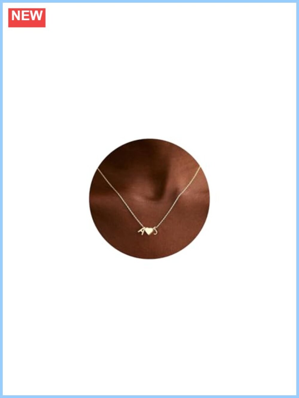 14k Gold Plated Initial Heart Necklace Pendant Dainty Letter Charm Gift for